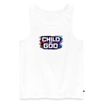 Enfant de Dieu Glitch Streetwear - Débardeur bio Premium Homme - blanc - Devant - Michal (187cm)