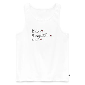 Bester Babysitter - Männer Premium Bio Tank Top - Weiß - Vorne - AI Model Male 178 light (178cm)