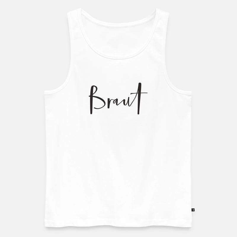 Braut – Stylisches Hochzeits-Textdesign - Männer Premium Bio Tank Top - Weiß