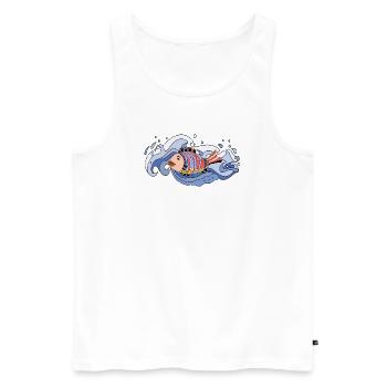 poisson - Débardeur bio Premium Homme - blanc - Devant - Michal (187cm)