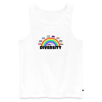 Diversity Rainbow - Diversity Design - Men's Premium Organic Tank Top - white - Front - Michal (187cm)