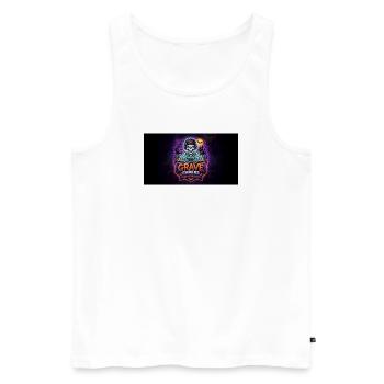 Grave Gamers Neon Skull - Männer Premium Bio Tank Top - Weiß - Vorne - Michal (187cm)