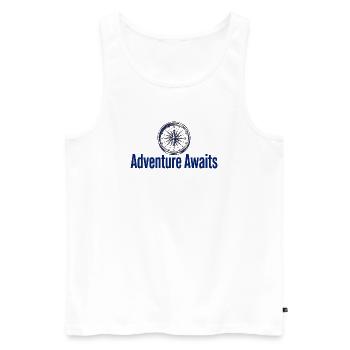 Abenteuer wartet auf den Kompass - Männer Premium Bio Tank Top - Weiß - Vorne - Michal (187cm)