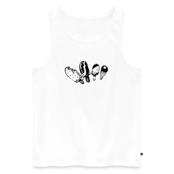 Eis-am-Stiel Kollektion - Männer Premium Bio Tank Top - Weiß - Vorne - Michal (187cm)