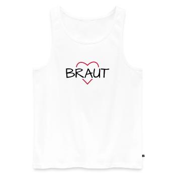 Braut Herz JunggesellinnenabschiedHochzeit - Männer Premium Bio Tank Top - Weiß - Vorne - Michal (187cm)