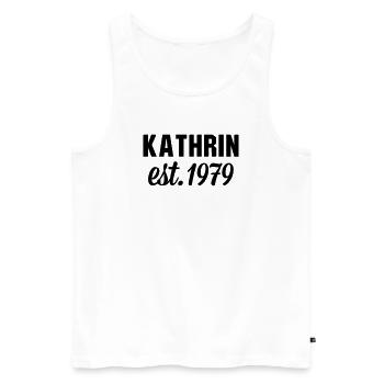 Kathrin est 1979 - Männer Premium Bio Tank Top - Weiß - Vorne - Michal (187cm)