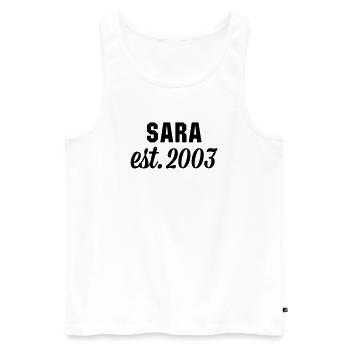Sara est 2003 - Männer Premium Bio Tank Top - Weiß - Vorne - Michal (187cm)