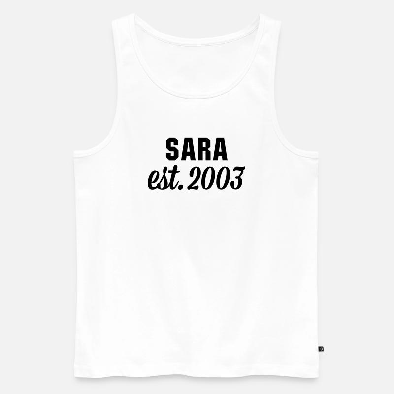 Sara est 2003 - Männer Premium Bio Tank Top - Weiß