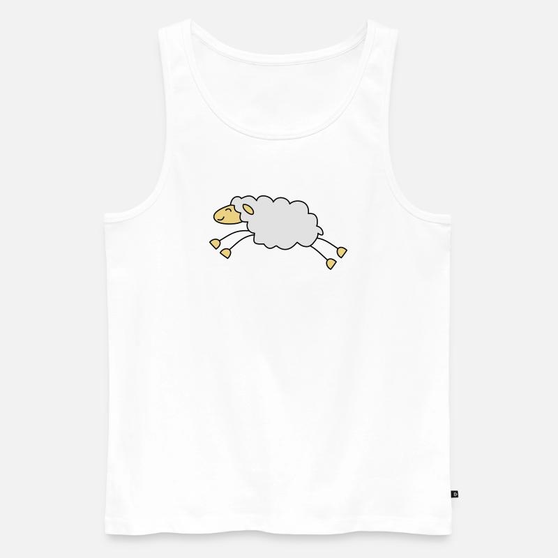 springendes schaf schäfer - Männer Premium Bio Tank Top - Weiß