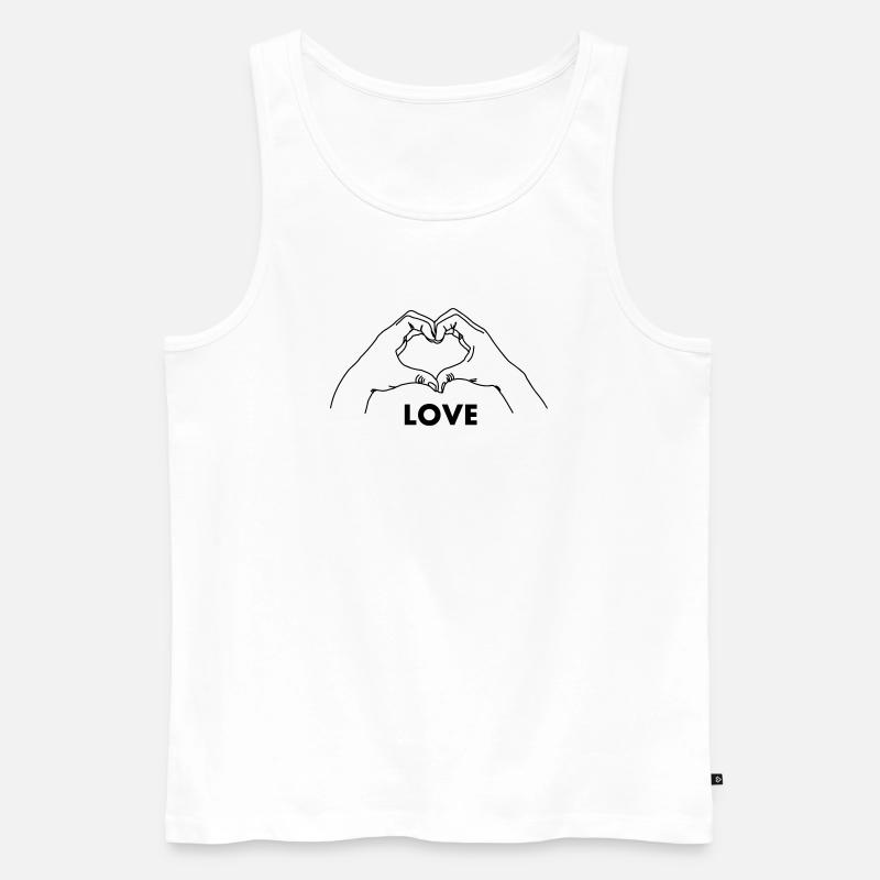 Handgeste Herz LIEBE - Männer Premium Bio Tank Top - Weiß