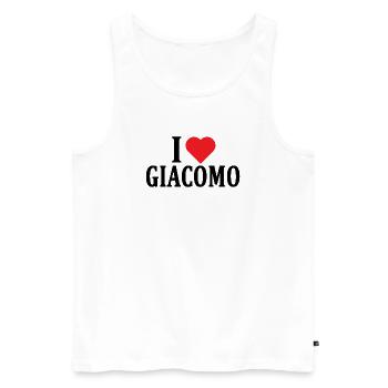 T-Shirt I love Giacomo T-Shirt Geschenkidee - Männer Premium Bio Tank Top - Weiß - Vorne - Michal (187cm)