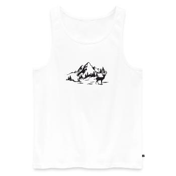 Gebirge - Männer Premium Bio Tank Top - Weiß - Vorne - Michal (187cm)
