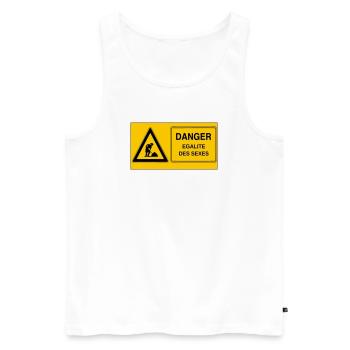 Gender equality - Men's Premium Organic Tank Top - white - Front - AI Model Male 178 light (178cm)