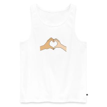 Heart hands – customizable for couples - Men's Premium Organic Tank Top - white - Front - AI Model Male 178 light (178cm)
