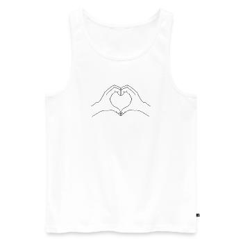 Personalized heart hands motif - simple - Men's Premium Organic Tank Top - white - Front - AI Model Male 178 light (178cm)