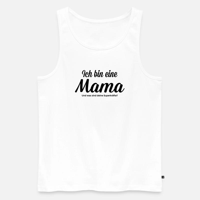 Mama mit Superkraft - Männer Premium Bio Tank Top - Weiß