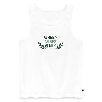Green Vibes Only Minimal Nature - Men's Premium Organic Tank Top - white - Front - Michal (187cm)