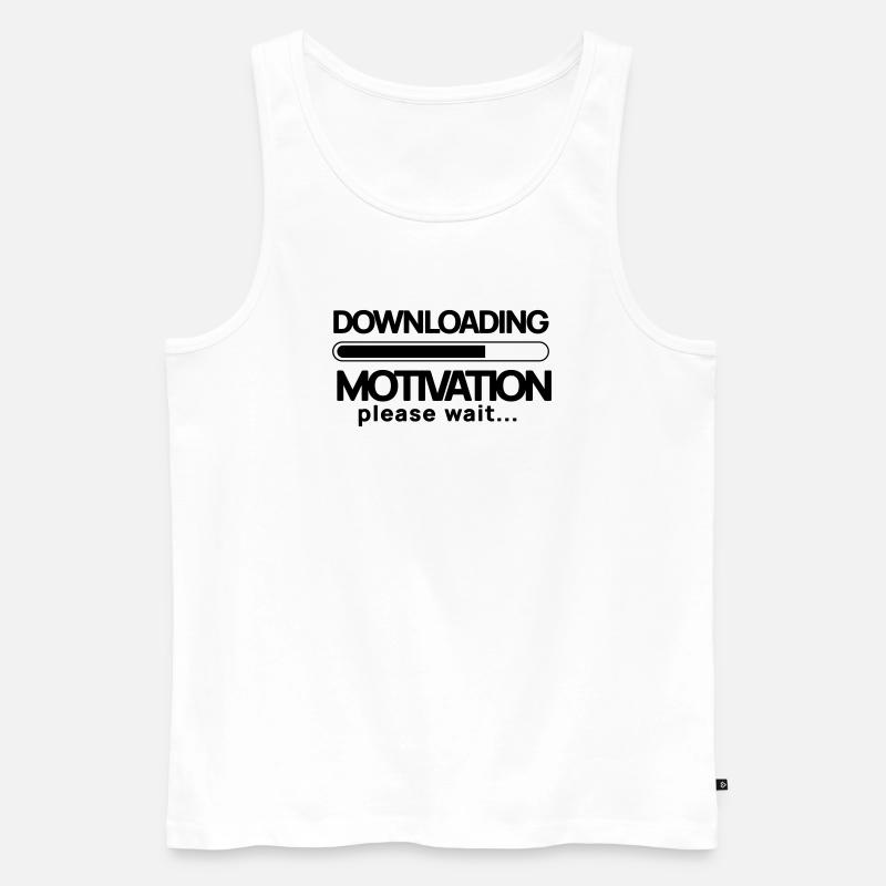 Motivation herunterladen. Bitte warten - Männer Premium Bio Tank Top - Weiß
