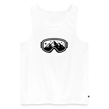Skibrille Ski Berge Piste Symbol - Männer Premium Bio Tank Top - Weiß - Vorne - Michal (187cm)