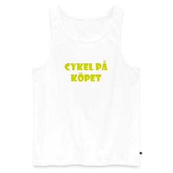 Talking Duva – Gothenburg humor - Men's Premium Organic Tank Top - white - Front - AI Model Male 178 light (178cm)