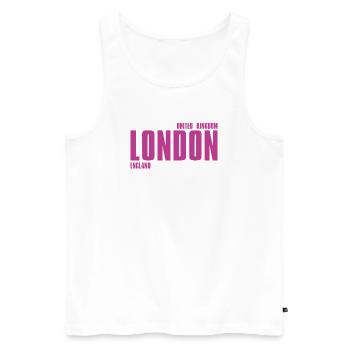 Pink London Typography T-shirt - Débardeur bio Premium Homme - blanc - Devant - AI Model Male 178 light (178cm)