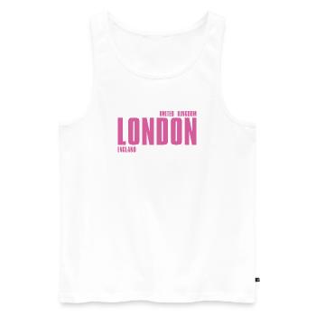 Londres – Angleterre Lyric Design - Débardeur bio Premium Homme - blanc - Devant - Michal (187cm)