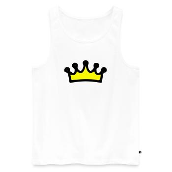 Crown Symbol - Men's Premium Organic Tank Top - white - Front - Michal (187cm)