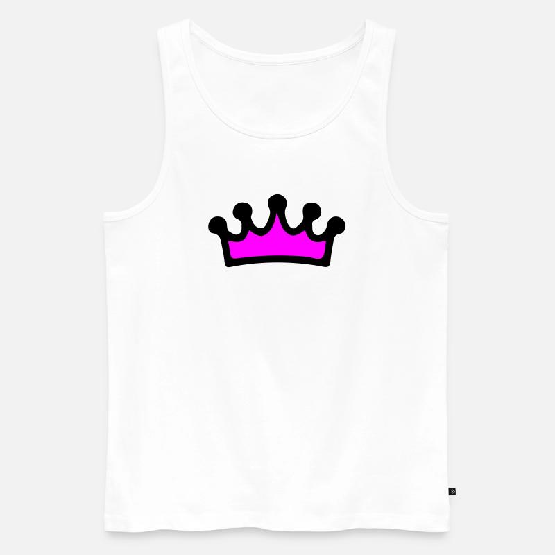 Krone Comic - Männer Premium Bio Tank Top - Weiß