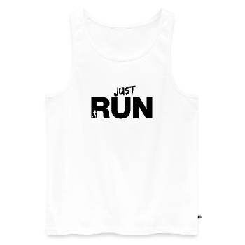 JUST RUN, RUN NOW! RESOLUTION JOGGING FITNESS FIT - Men's Premium Organic Tank Top - white - Front - AI Model Male 178 light (178cm)