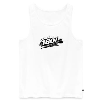 Fléchettes 180 Dart - Débardeur bio Premium Homme - blanc - Devant - AI Model Male 178 light (178cm)