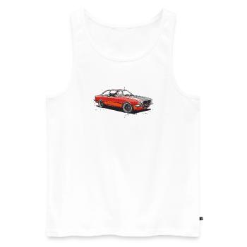 Roter Oldtimer-Coupéwagen - Männer Premium Bio Tank Top - Weiß - Vorne - AI Model Male 178 light (178cm)