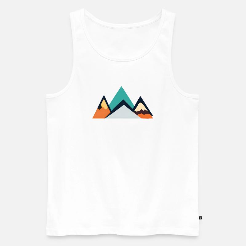 Minimalistisches Berg-Emblem | Mountains - Männer Premium Bio Tank Top - Weiß