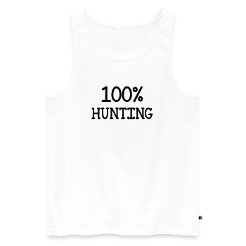100% Jagd - Männer Premium Bio Tank Top - Weiß - Vorne - AI Model Male 178 light (178cm)