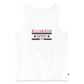 Williamsburg NYC 1954 Retro - Männer Premium Bio Tank Top - Weiß - Vorne - Michal (187cm)