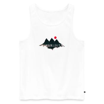 Urban Mountain - Nature Vibes by Free Art - Männer Premium Bio Tank Top - Weiß - Vorne - Michal (187cm)