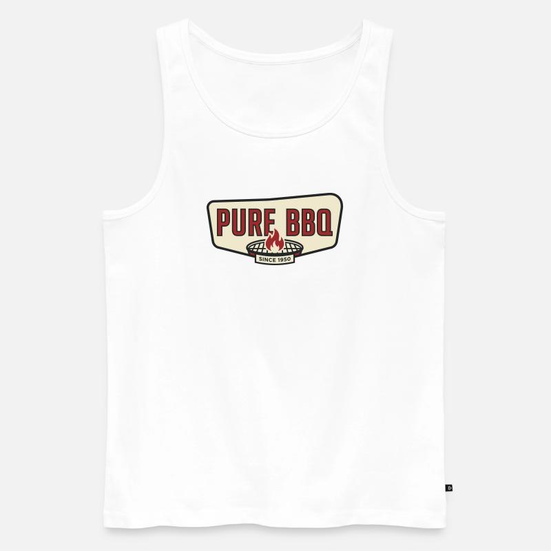 Pure Barbecue Retro Pitmaster Grill - Männer Premium Bio Tank Top - Weiß