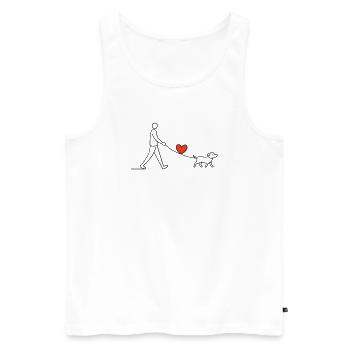 Heart Walk Dog Love Heart Love Animal Love - Men's Premium Organic Tank Top - white - Front - Michal (187cm)