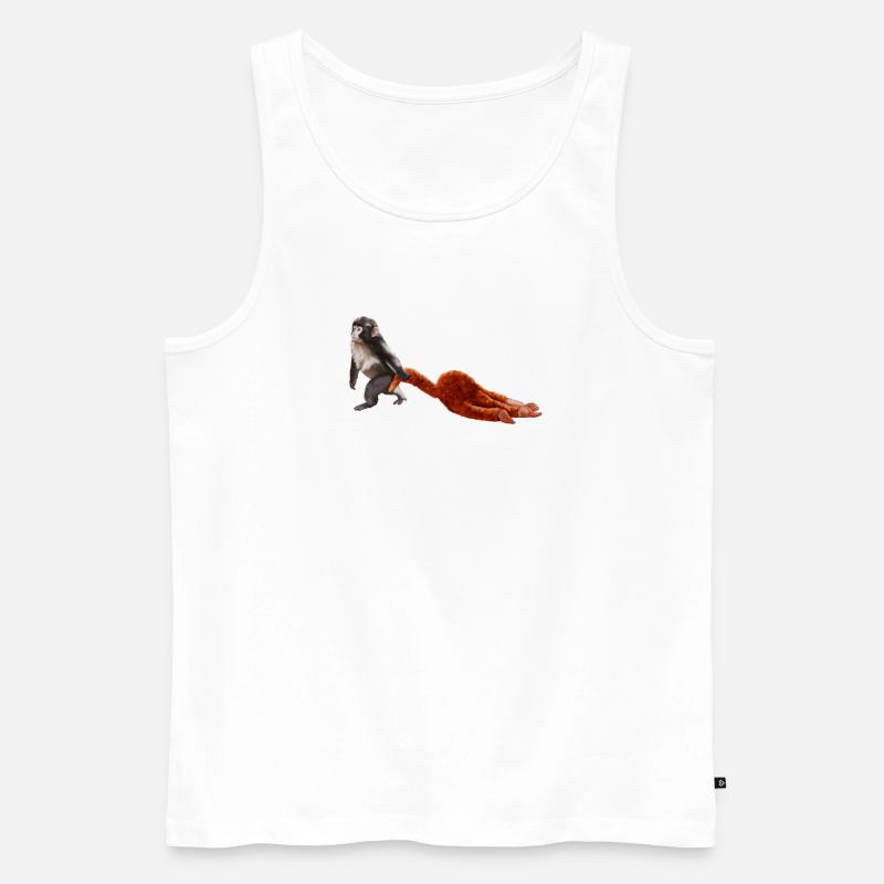 Punch - das kleine Äffchen - Männer Premium Bio Tank Top - Weiß