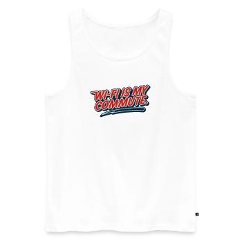 WLAN-Pendel, Hausaufgabe, Humor-Nerd, - Männer Premium Bio Tank Top - Weiß - Vorne - AI Model Male 178 light (178cm)