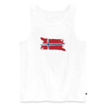 Drapeau norvégien en Scandinavie - Débardeur bio Premium Homme - blanc - Devant - Michal (187cm)