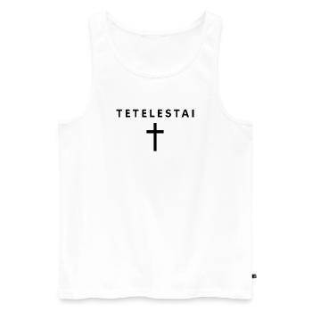 Tetelestai It Is Finished Minimalist Faith Jesus - Männer Premium Bio Tank Top - Weiß - Vorne - Michal (187cm)