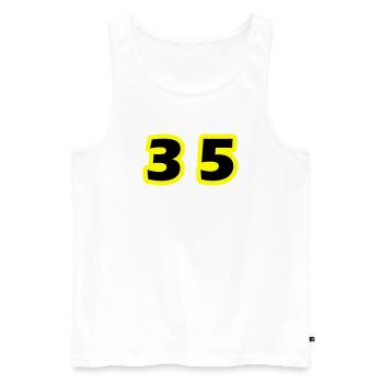 35 Zahl symbol - Männer Premium Bio Tank Top - Weiß - Vorne - Michal (187cm)