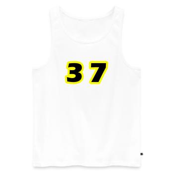 37 Zahl symbol - Männer Premium Bio Tank Top - Weiß - Vorne - Michal (187cm)