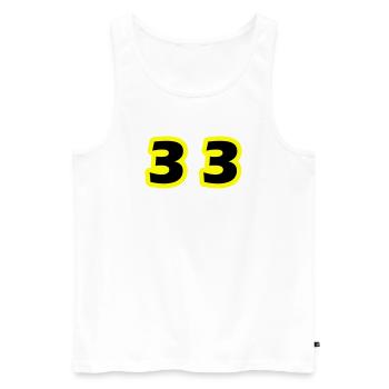 33 Number Symbol - Men's Premium Organic Tank Top - white - Front - Michal (187cm)