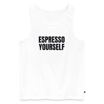 Espresso Yourself - T-shirt Drôle de Café - Débardeur bio Premium Homme - blanc - Devant - Michal (187cm)