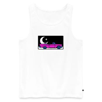 Retro 80s Convertible Graphic - Men's Premium Organic Tank Top - white - Front - Michal (187cm)