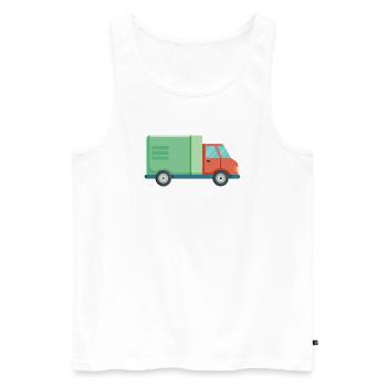 Lieferauto - Männer Premium Bio Tank Top - Weiß - Vorne - Michal (187cm)