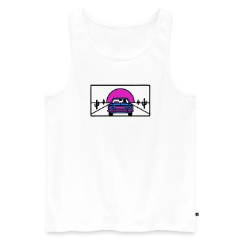 Wueste Highway Auto Logo - Männer Premium Bio Tank Top - Weiß - Vorne - Michal (187cm)