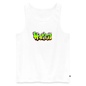 HAGEN Neon-Graffiti-Name! Old School Tag-Kunst - Männer Premium Bio Tank Top - Weiß - Vorne - Michal (187cm)