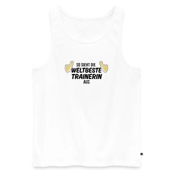 die weltbeste trainerin - Männer Premium Bio Tank Top - Weiß - Vorne - AI Model Male 178 light (178cm)